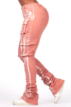 Kania Pink Cargo Super Stacked Jean
