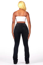 Maranda Black Stacked Flare Jean