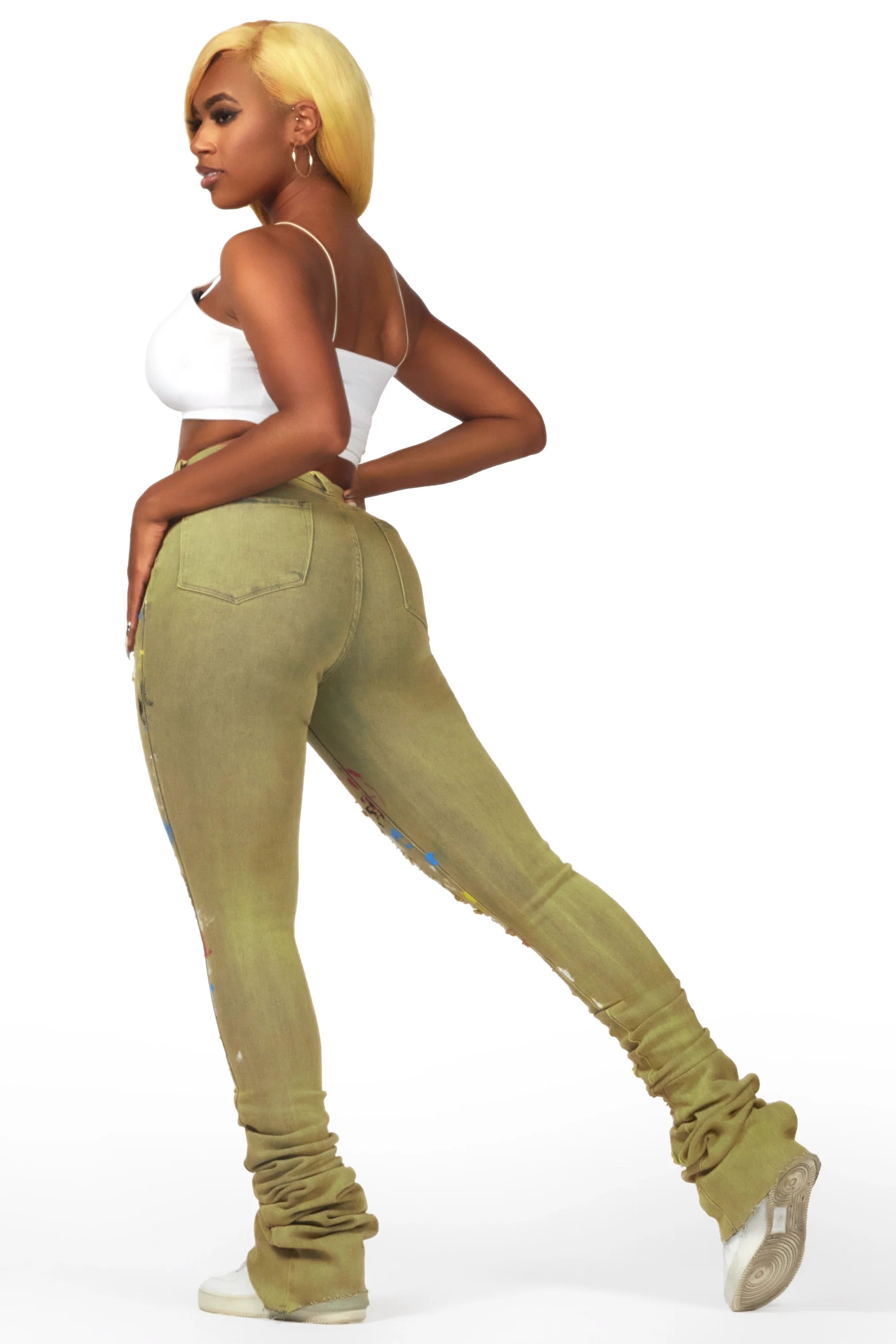 Yasmeen Multi Painted Super Stacked Jean