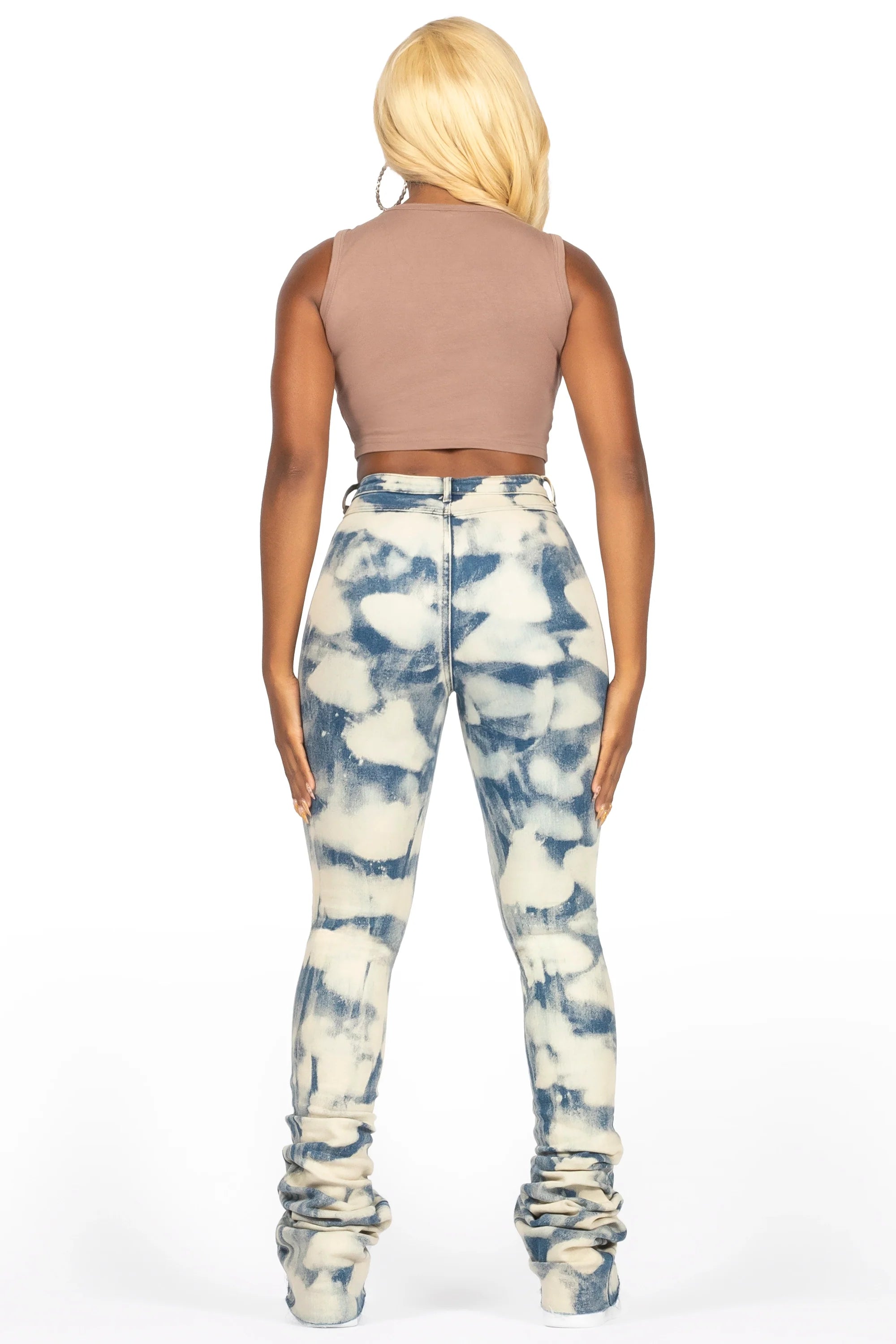 Dajsha Dirty Bleach Wash Super Stacked Jean