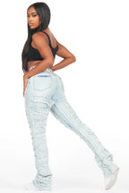 Zariyah Light Wash Stacked Flare Jean