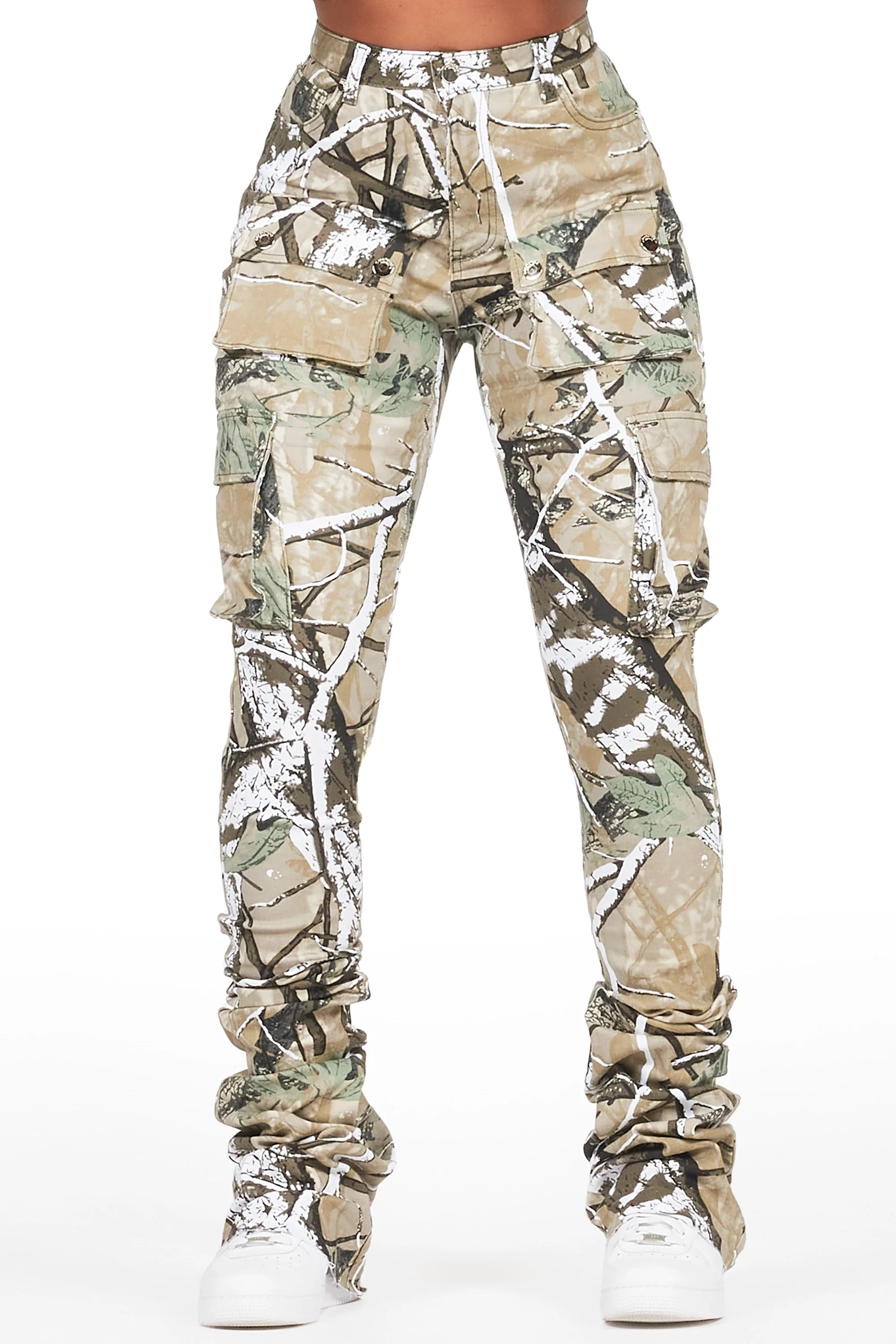 Noor Tree Camo Cargo Super Stacked Jean