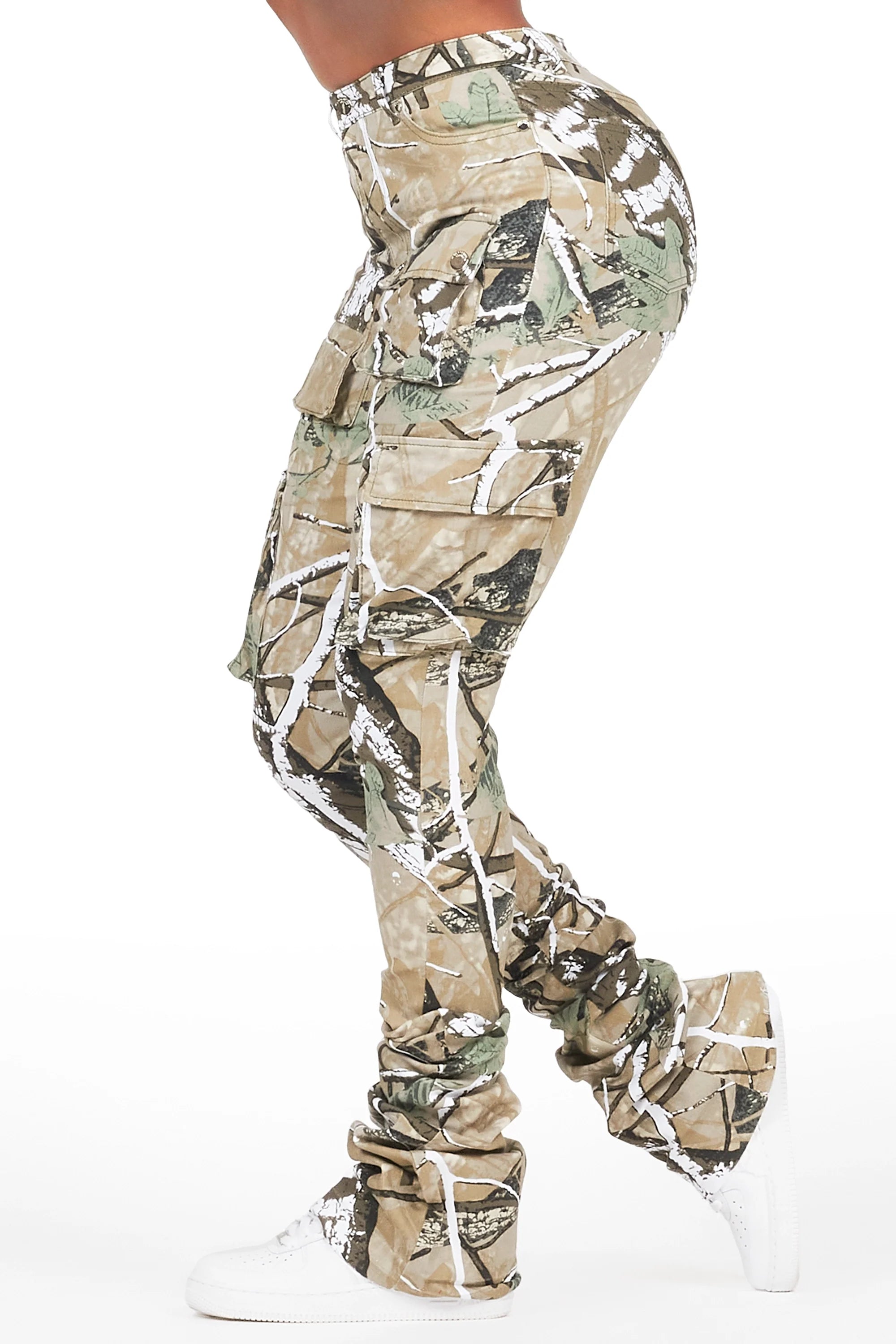 Noor Tree Camo Cargo Super Stacked Jean