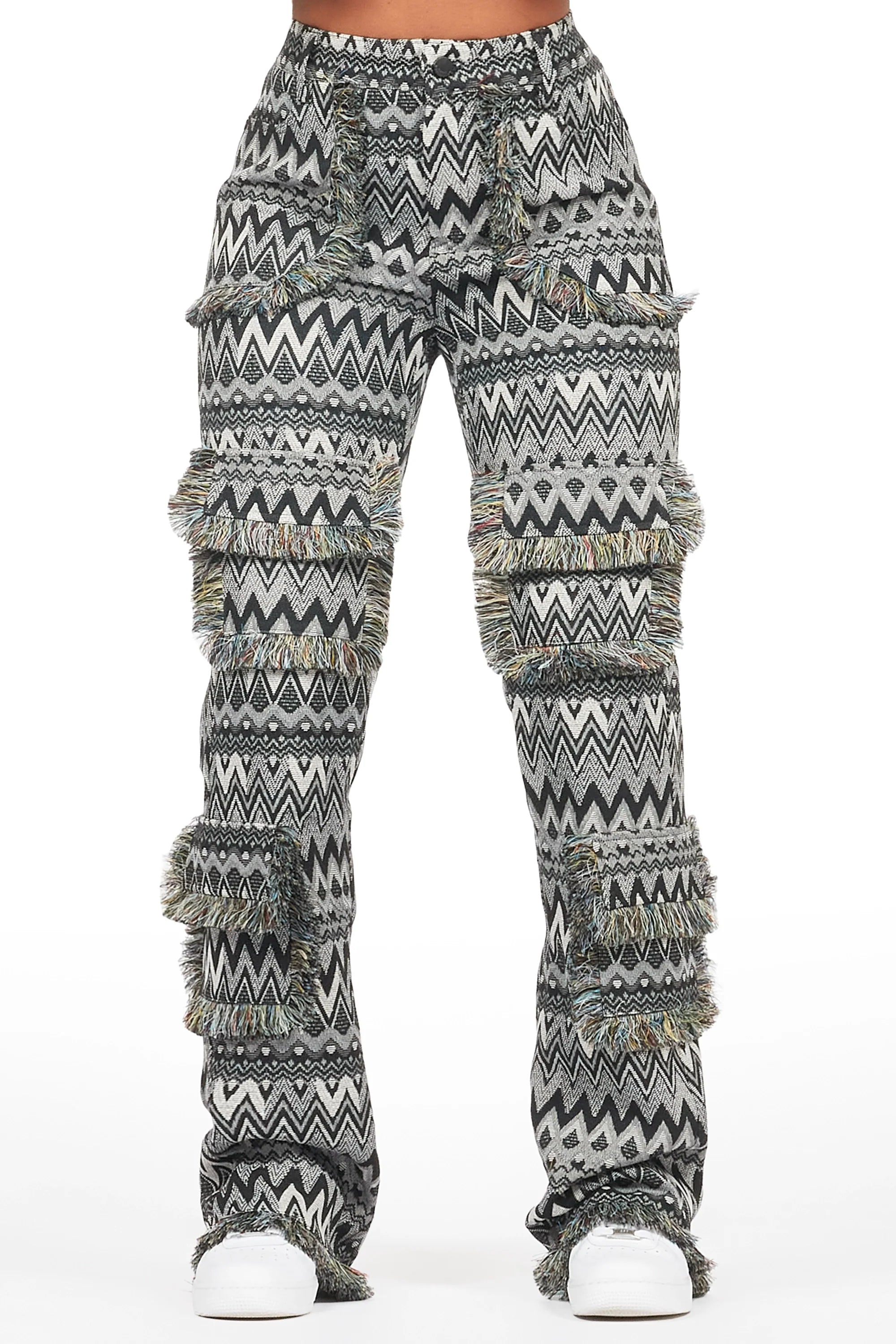 Mikaia Black Tapestry Stacked Pant