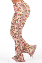 Alexsia Pink Tapestry Stacked Pant