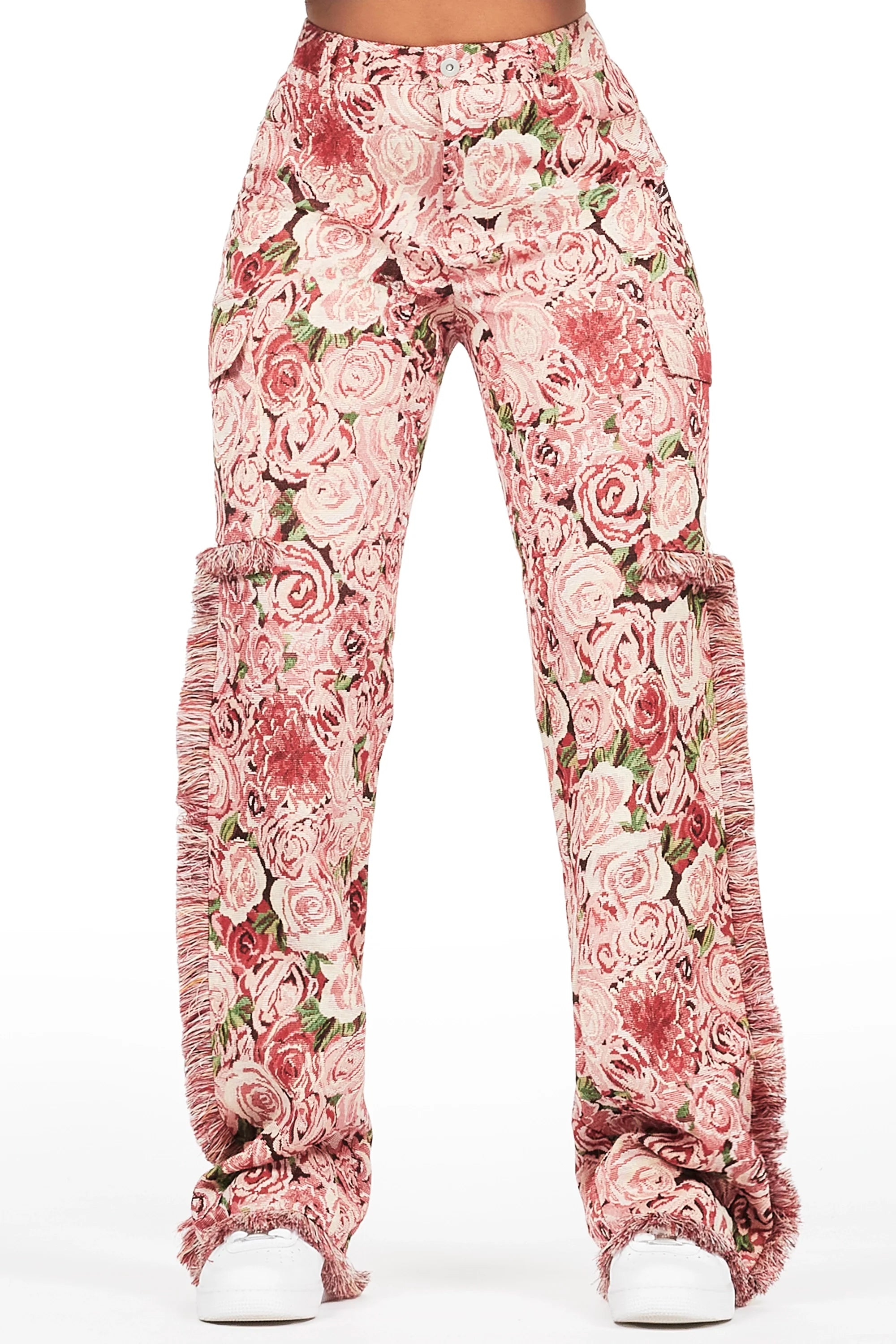 Darresha Pink Floral Tapestry Stacked Pant