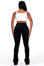 Claudine Black Painted Super Stacked Jean