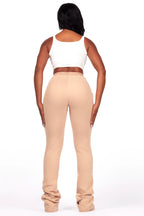 Jacoya Beige Super Stacked Track Pant