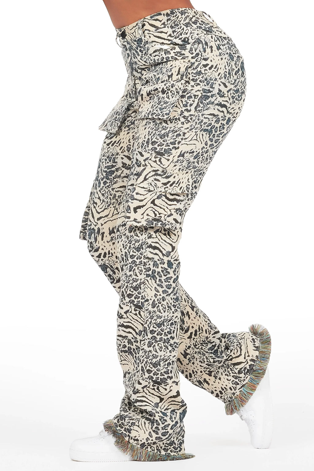 Tonya Black/White Tapestry Stacked Pant