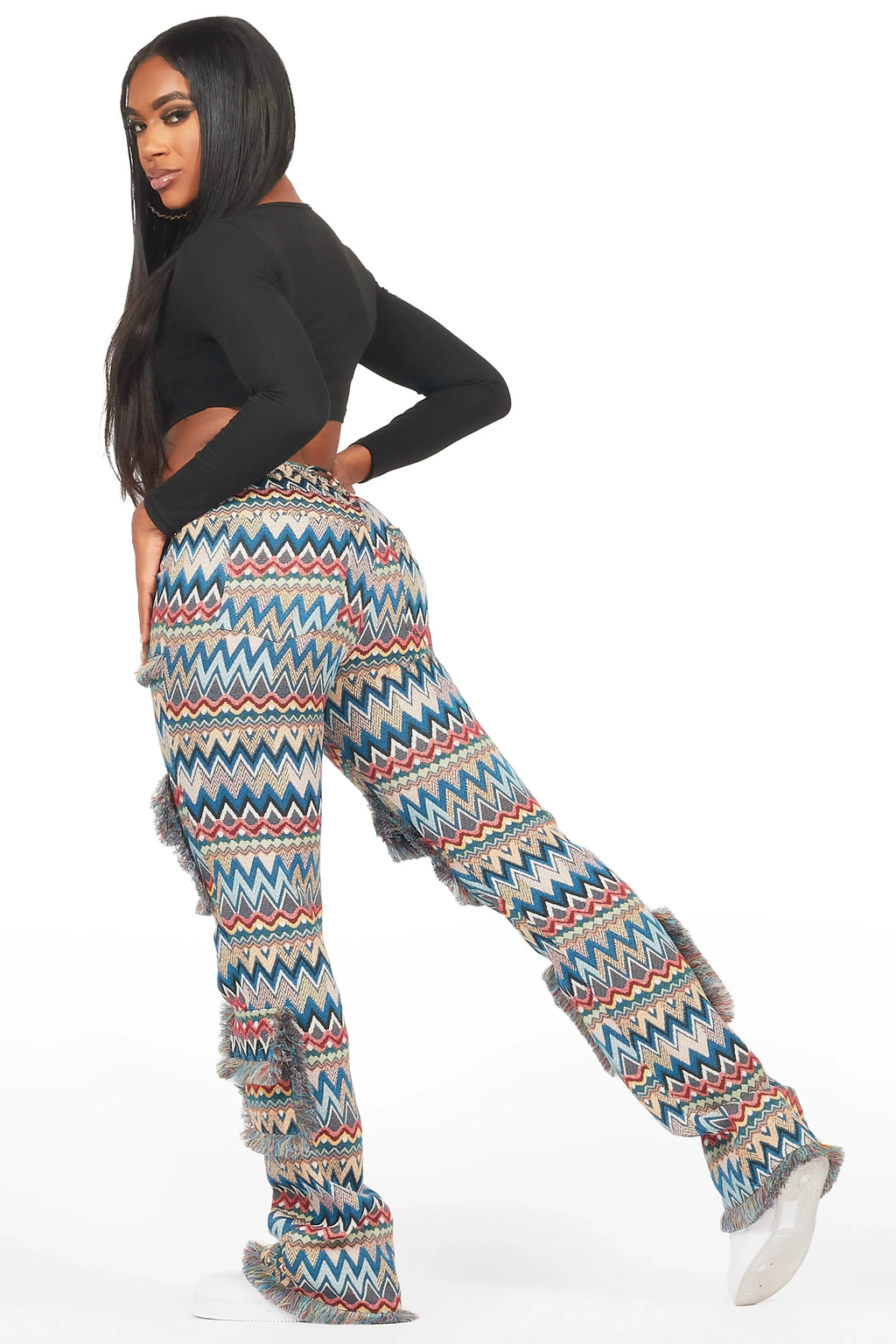 Mikaia Blue Tapestry Stacked Pant
