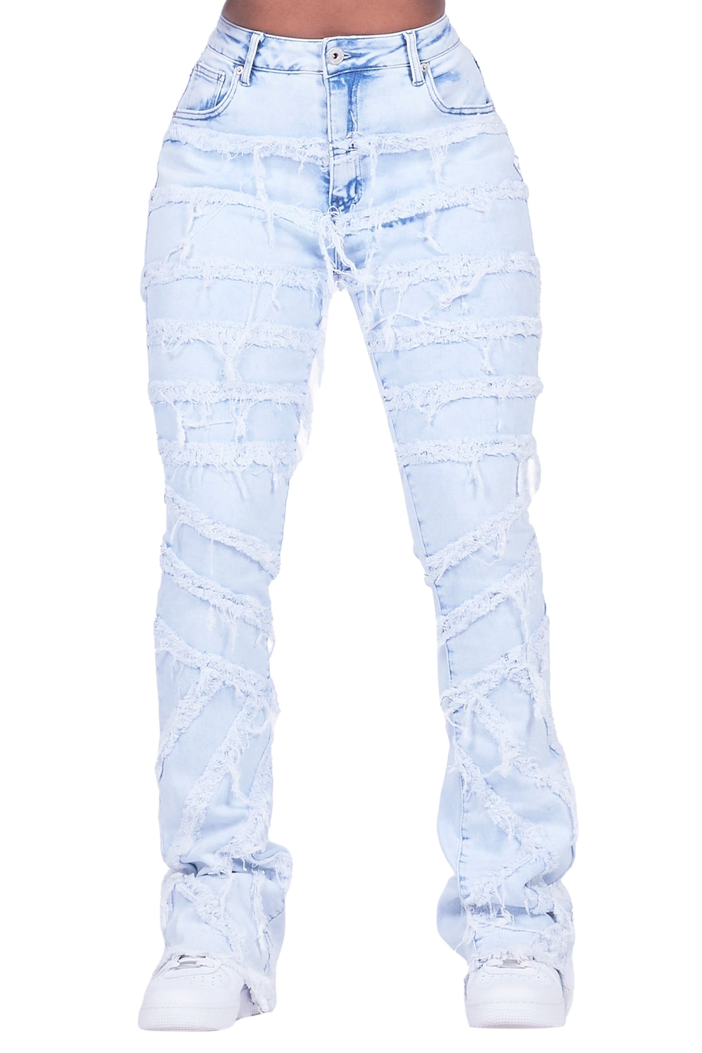Rhonda Light Wash Stacked Flare Jean