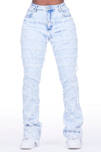Rhonda Light Wash Stacked Flare Jean