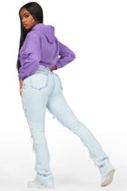 Jamica Purple Crop Hoodie