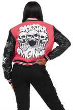 Sharray Fuchsia Oversized Varsity Jacket