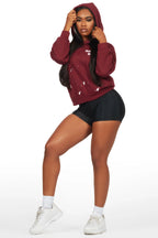 Nylia Burgundy Oversized Hoodie