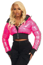 Jackey Hot Pink 2.0 Crop Puffer Jacket