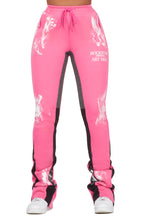 Filipa Hot Pink Stacked Flare Pant