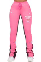 Karenthia Hot Pink Stacked Flare Pant