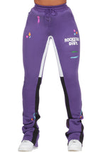 Karenthia Purple Stacked Track Pant