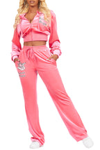 Lanaya Pink Baggy Stacked Velour Trackset