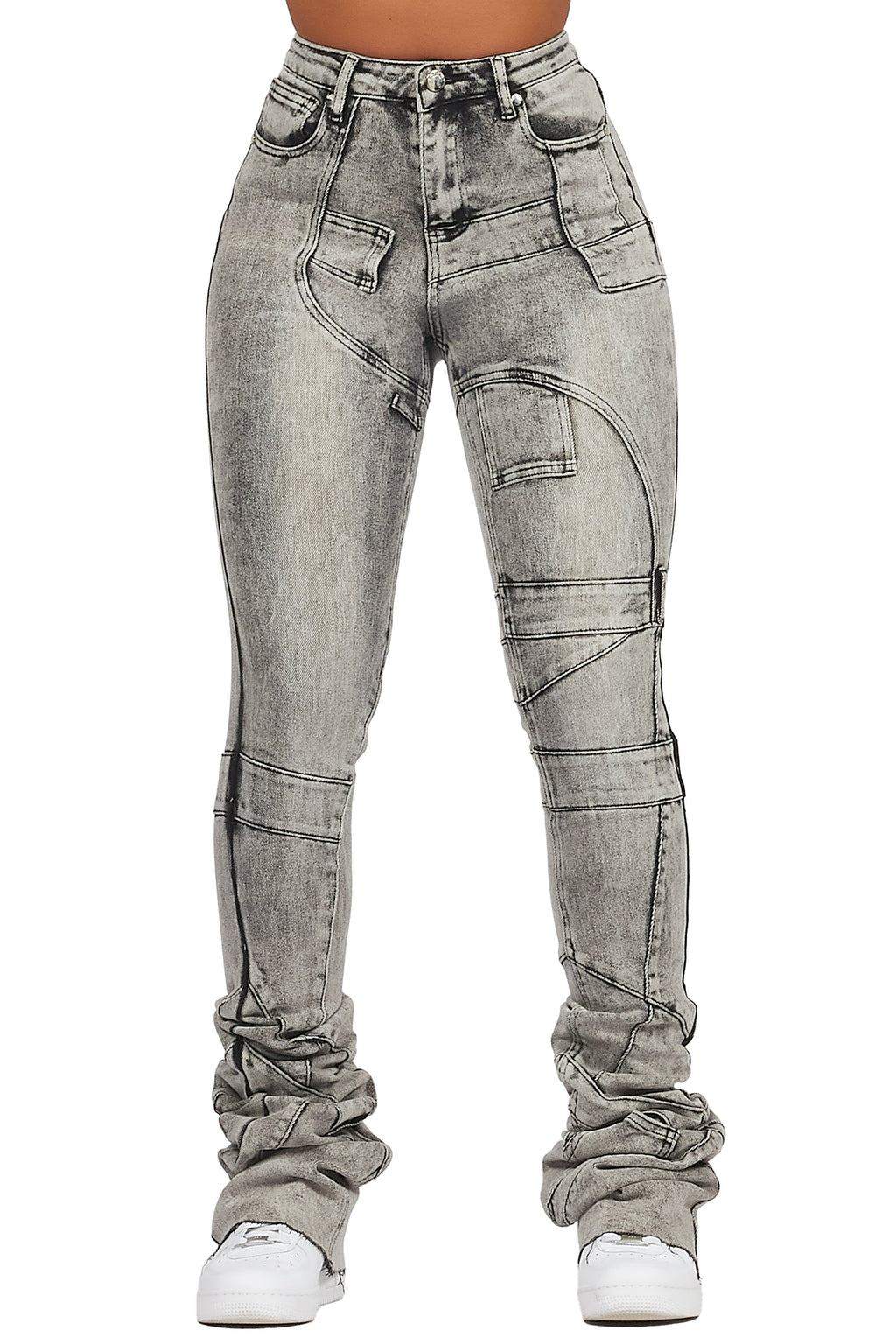 Wynter Grey Wash Super Stacked Jean