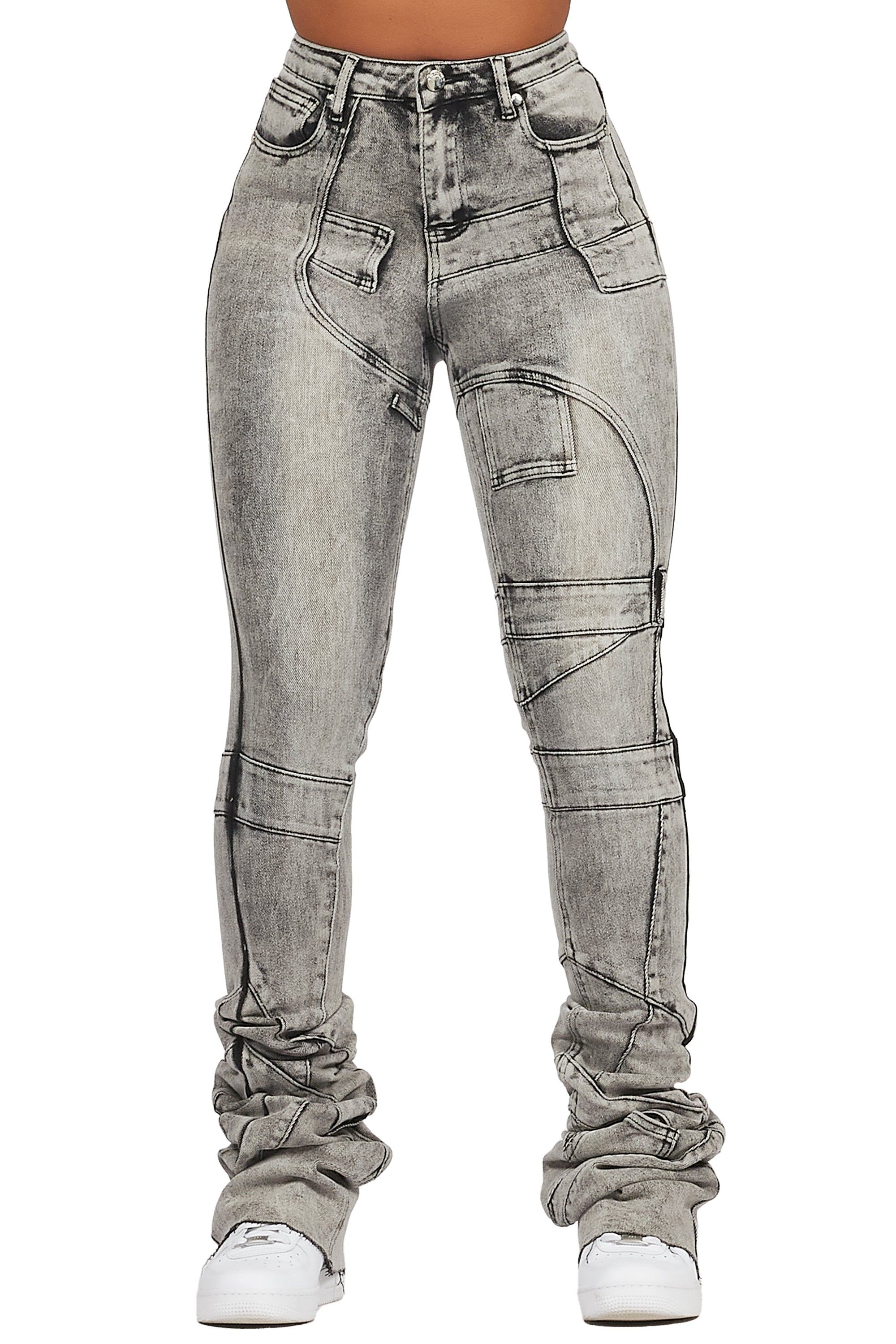 Wynter Grey Wash Super Stacked Jean