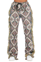 Missy Black Multi Print Tapestry Stacked Pant