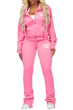 Kija Pink/White Zip Up Super Stacked Trackset