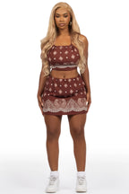 Jakarri Brown Skirt Set