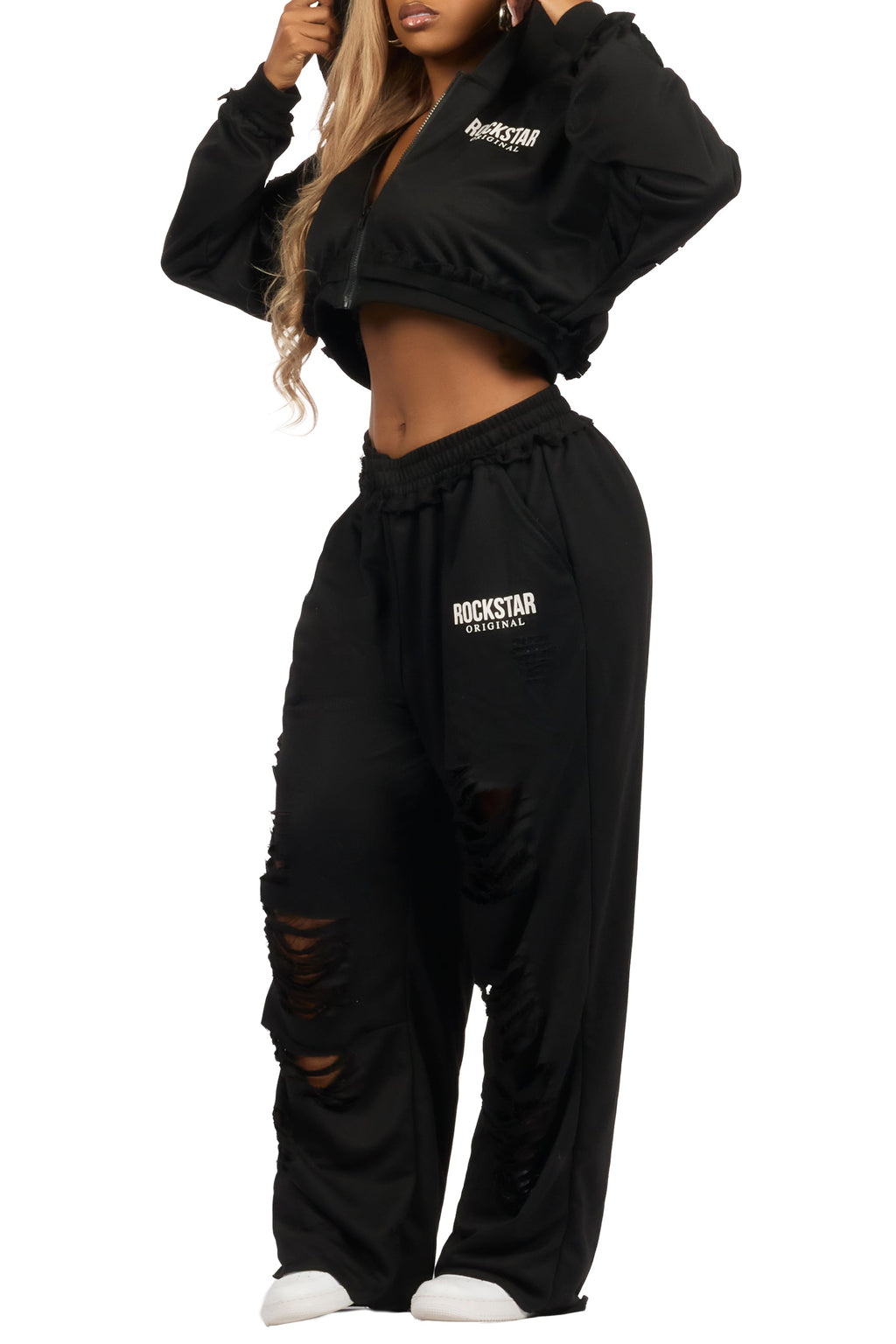 Corrina Black French Terry Oversized Trackset