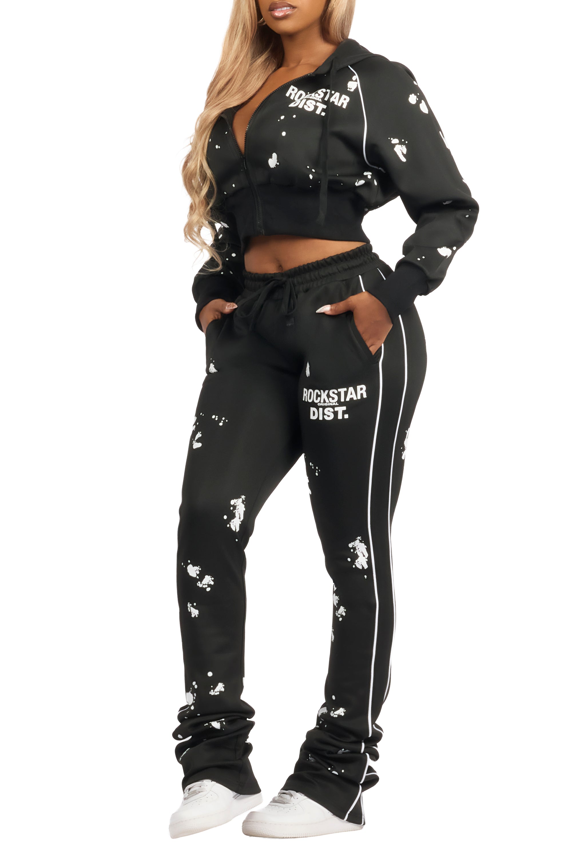 Maxine Black Tricot Stacked Trackset