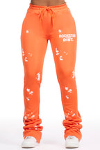 Selah Orange Stacked Track Pant