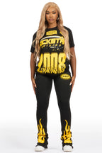 Esha Black T-Shirt Trackset