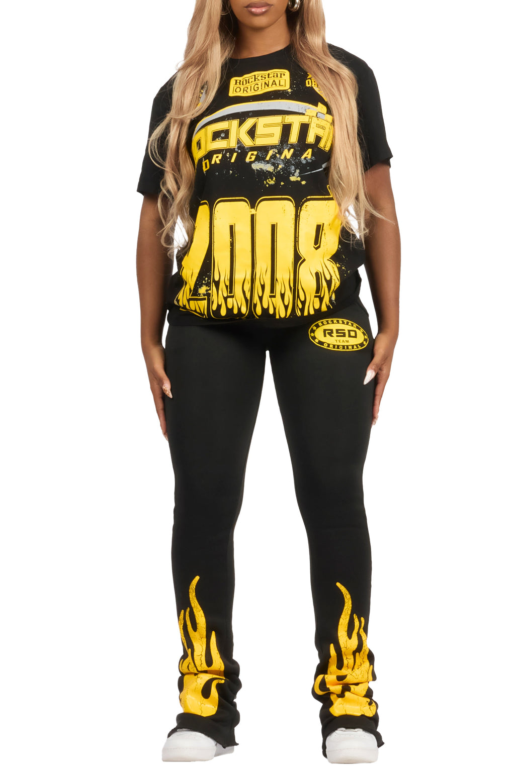 Esha Black T-Shirt Trackset