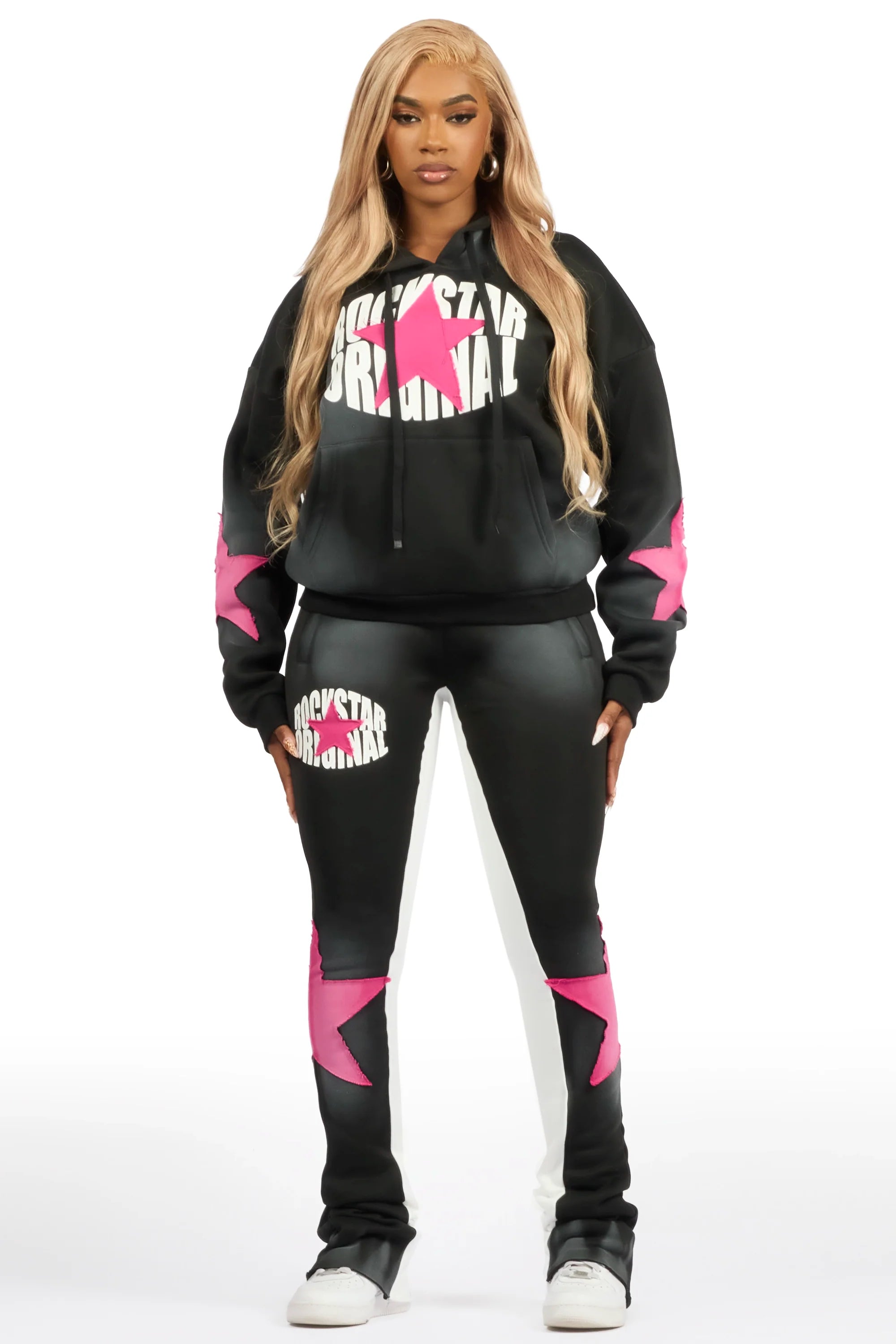 Kaliyah Black/Pink Super Stacked Trackset