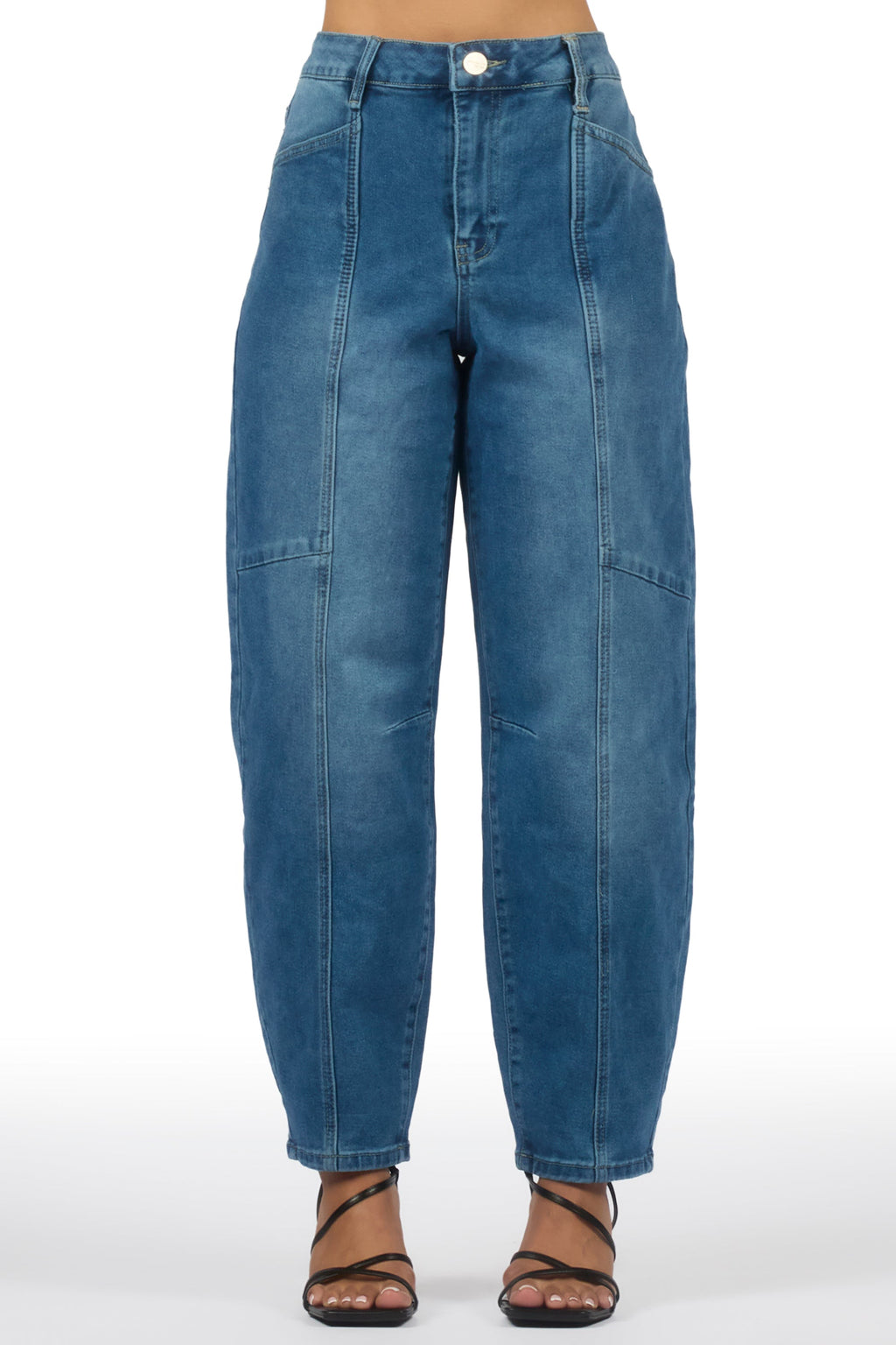Shavila Med. Wash Seamed Barrel Baggy Jean