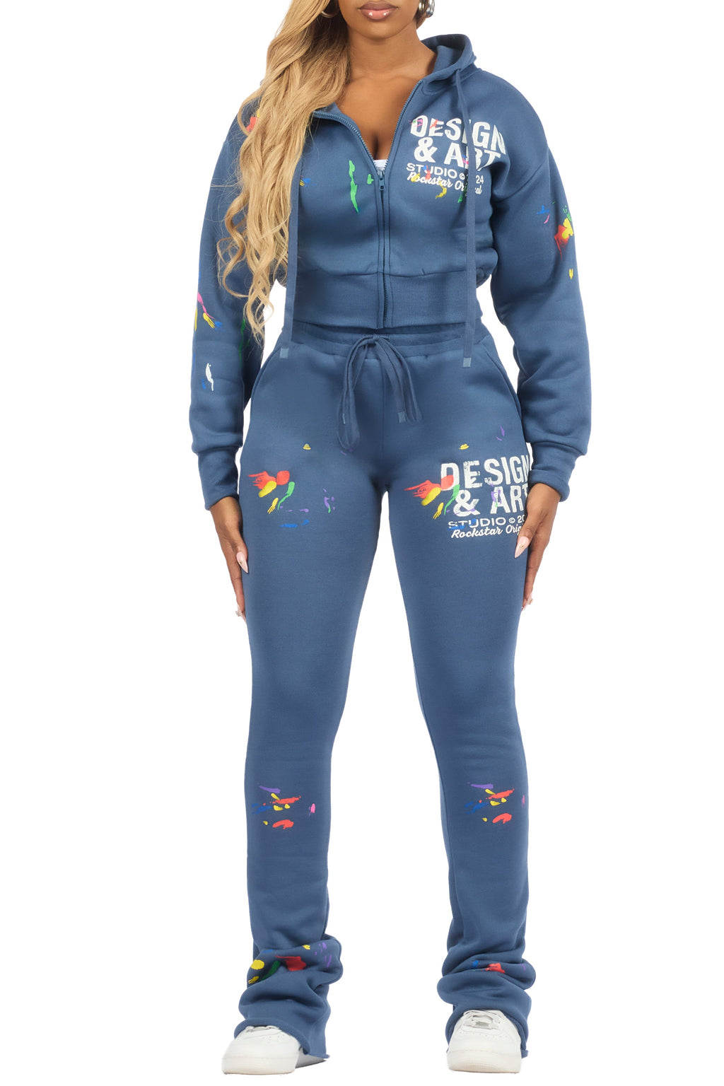 Kristiane Navy Crop Super Stacked Trackset