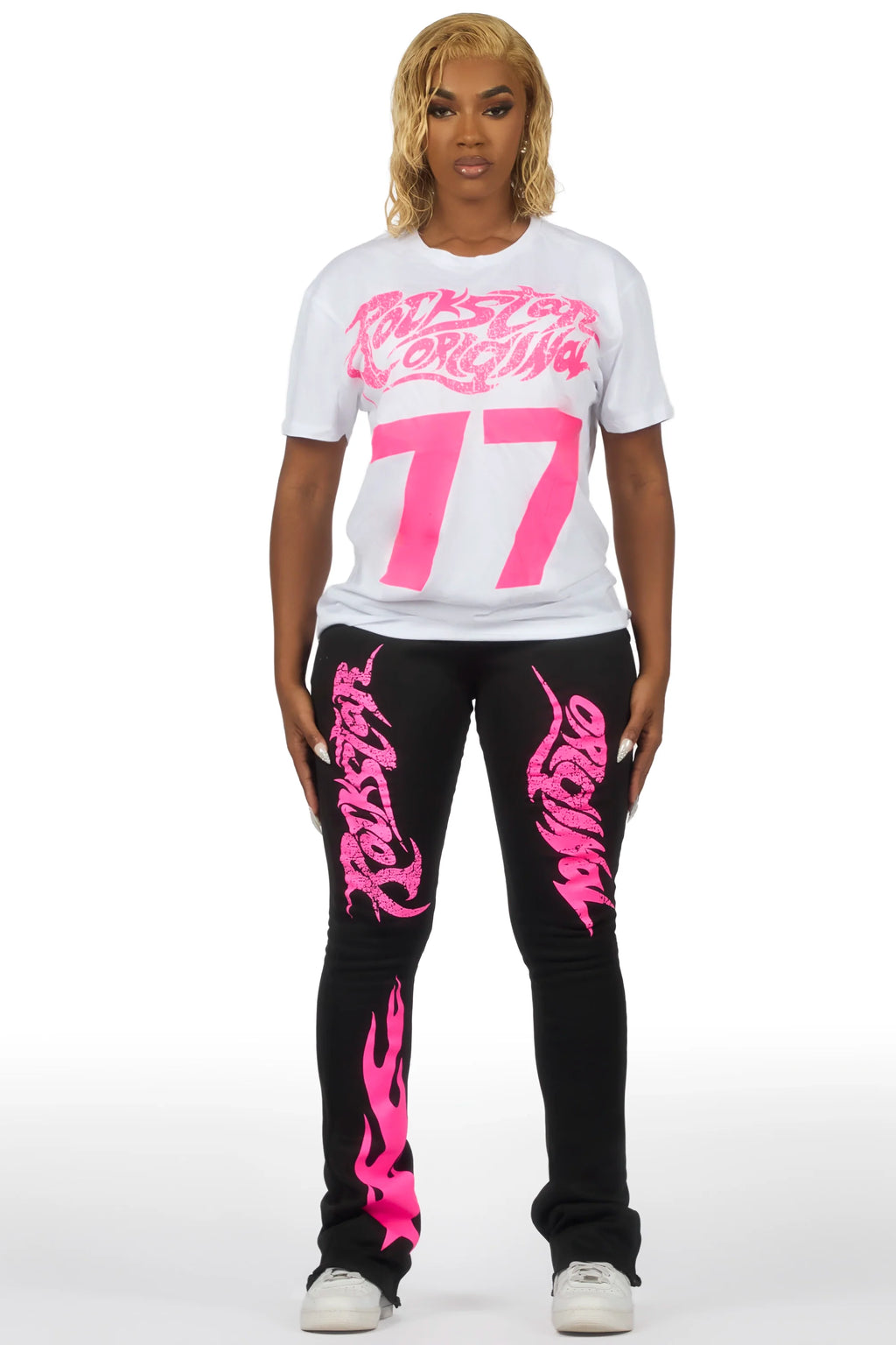 Tayonna White/Black T-Shirt Trackset