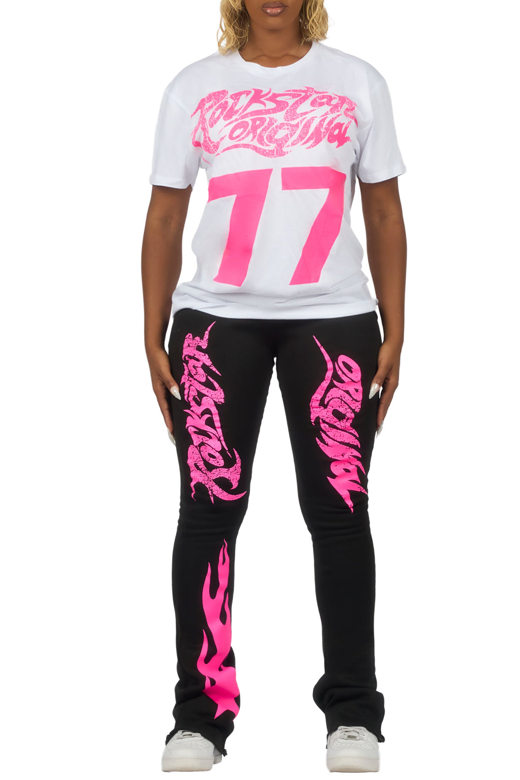 Tayonna White/Black T-Shirt Trackset