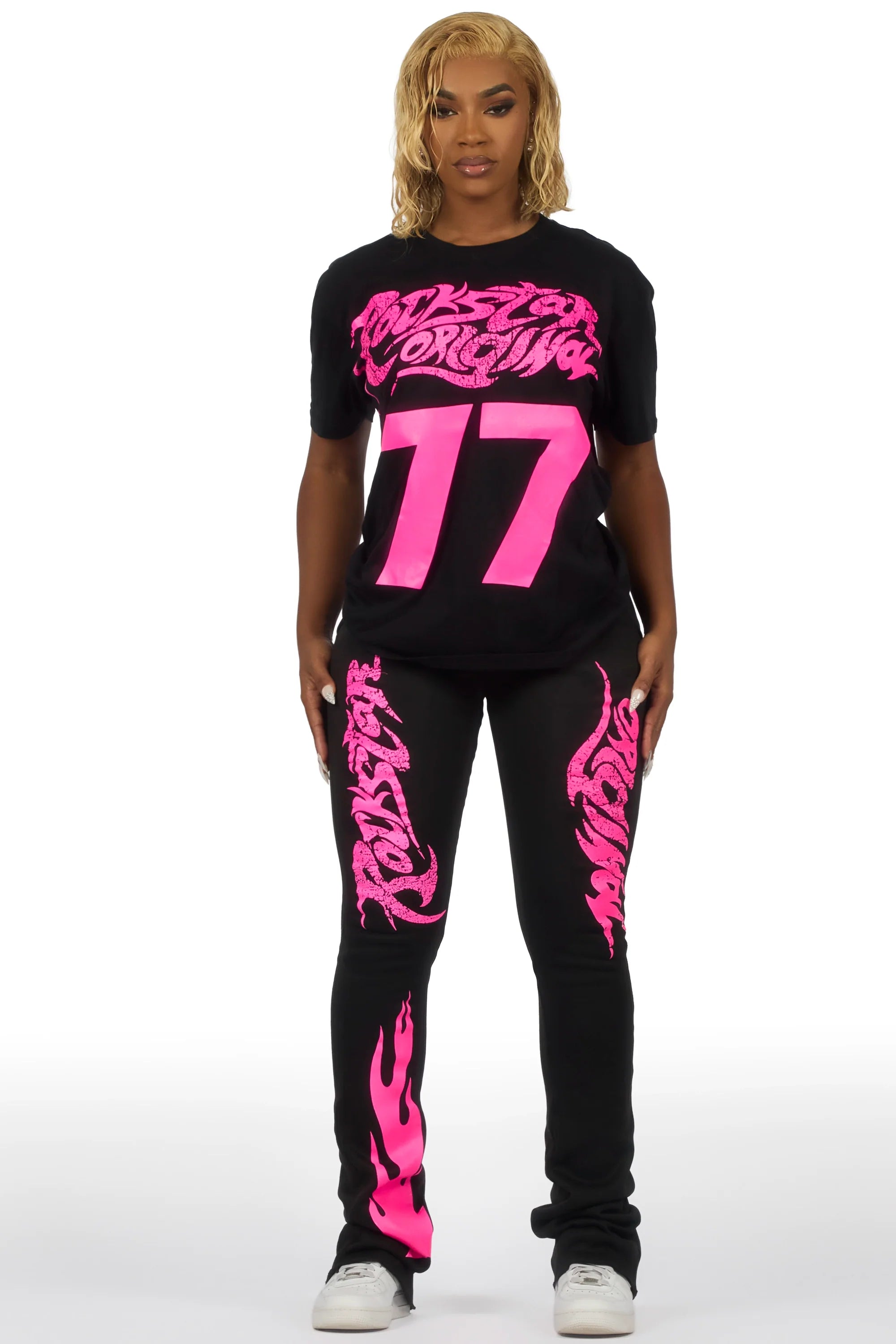 Tayonna Black T-Shirt Trackset