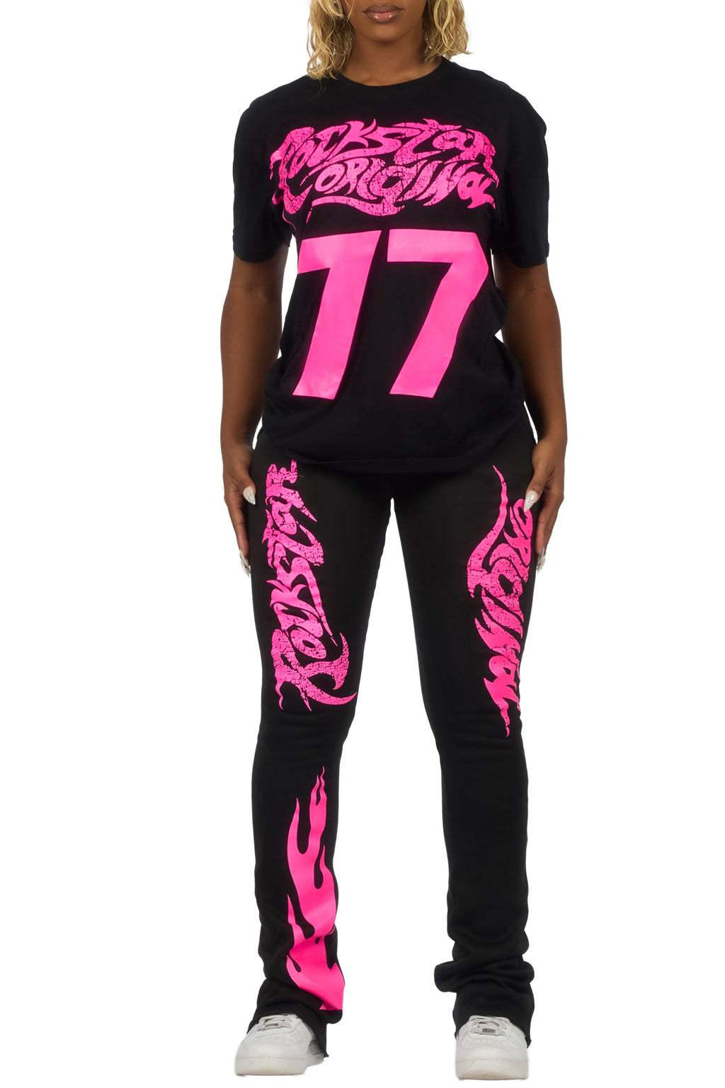 Tayonna Black T-Shirt Trackset