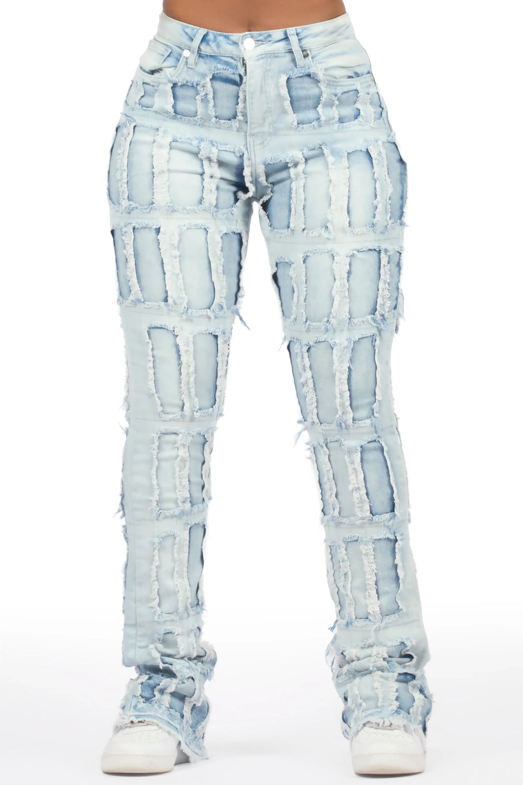 Taquila Light Wash Stacked Flare Jean