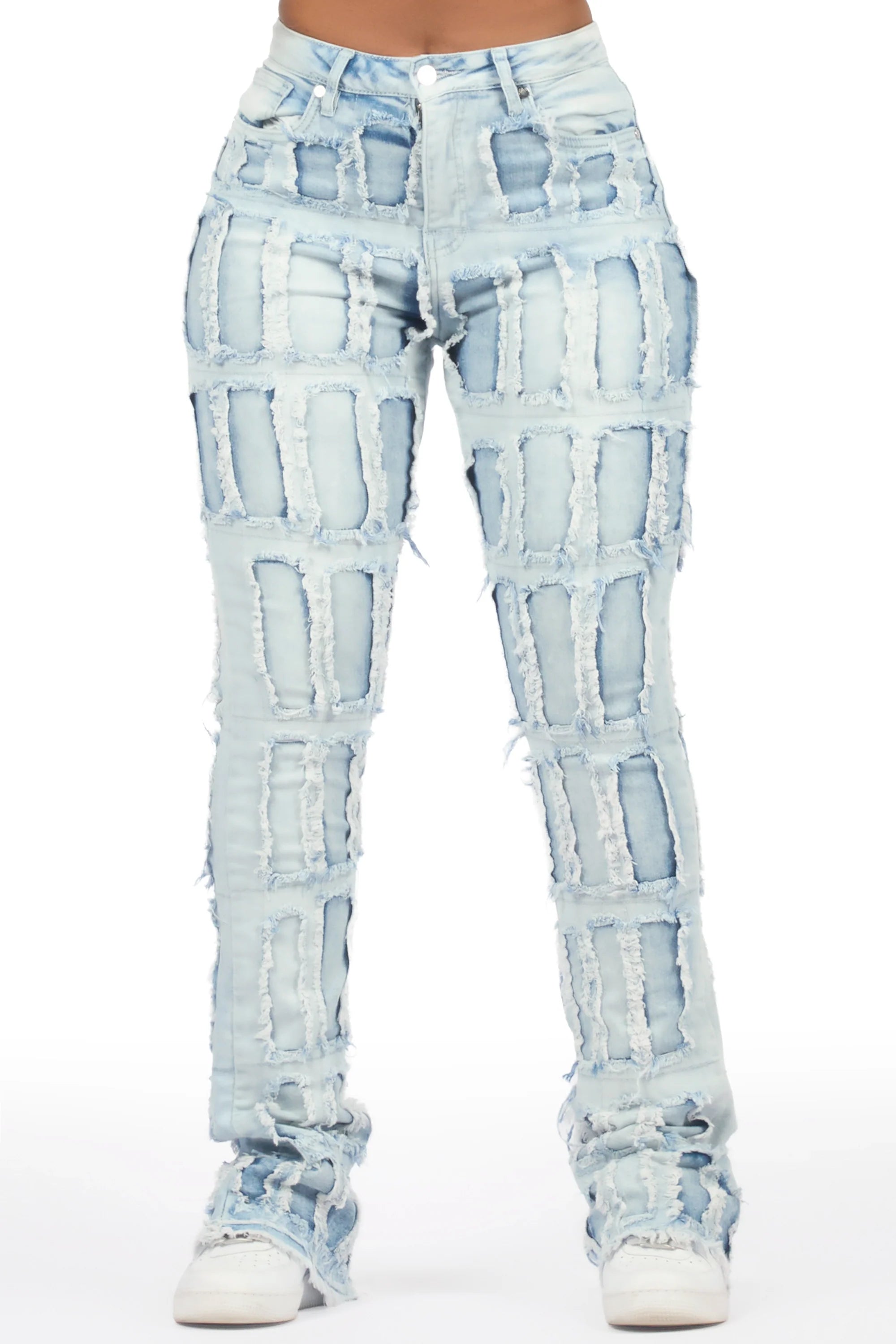 Taquila Light Wash Stacked Flare Jean