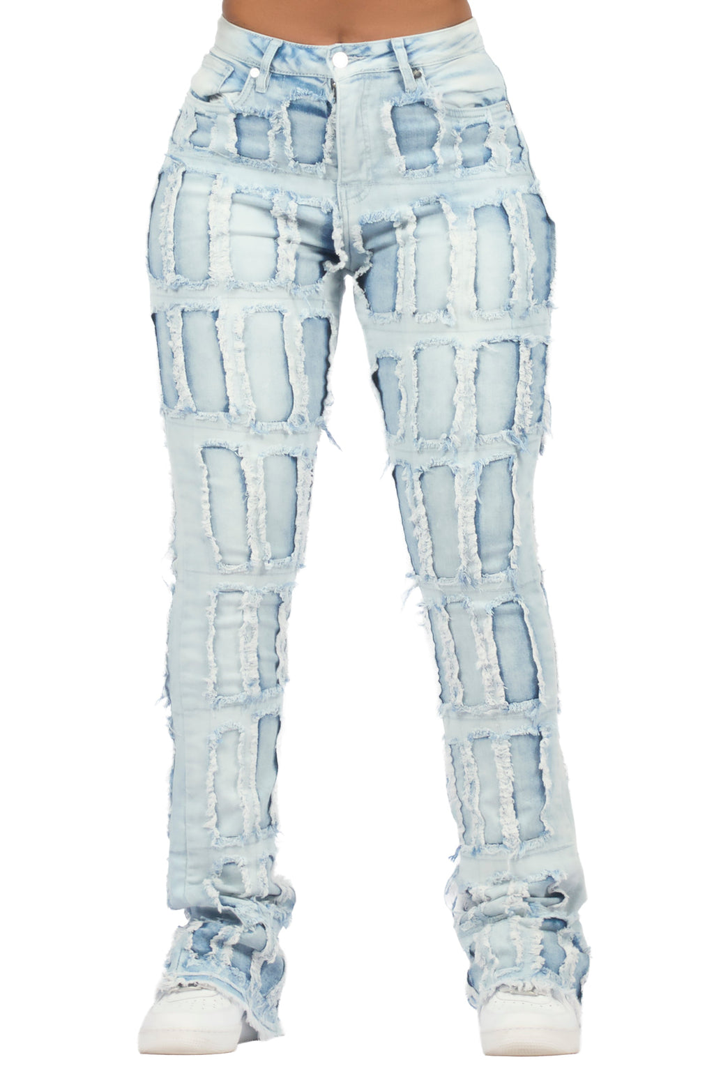Taquila Light Wash Stacked Flare Jean