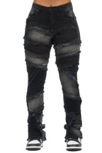 Zytaii Black Wash Stacked Flare Jean