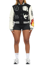 Aniya Black Oversized Varsity Jacket