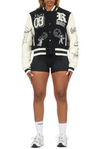 Sharray Black Oversized Varsity Jacket