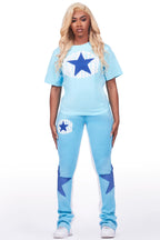 Kaliyah Bright Blue T-Shirt Trackset