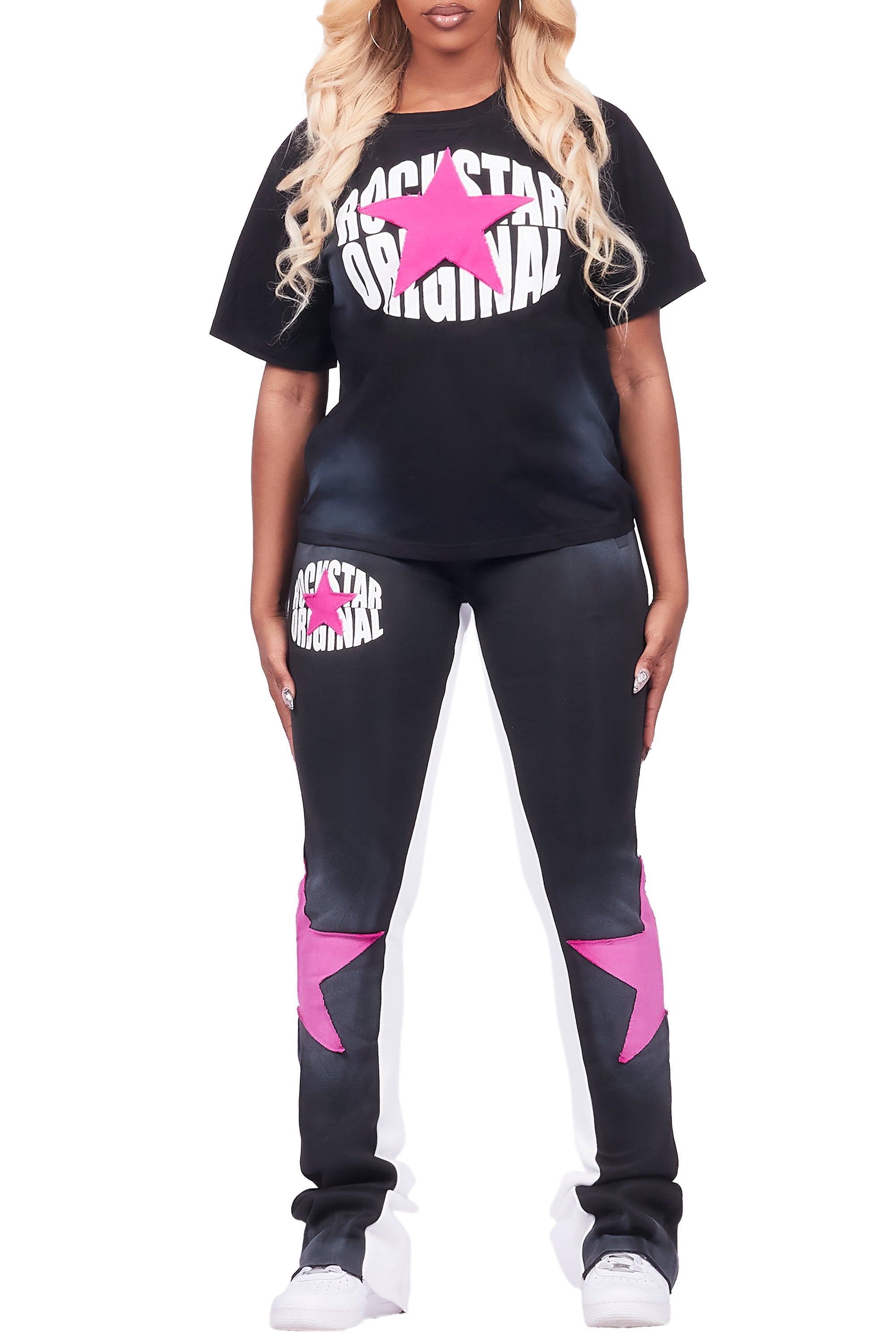 Kaliyah Black T-Shirt Trackset