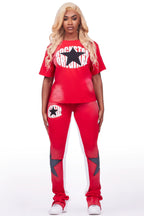 Kaliyah Red T-Shirt Trackset